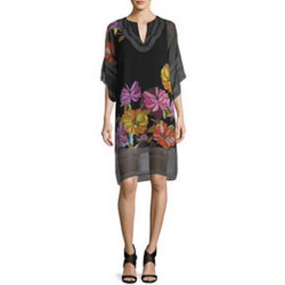 Trina Turk Joceline Floral Print V Neck Shift Dress Size 10 Multicolor - Picture 8 of 8